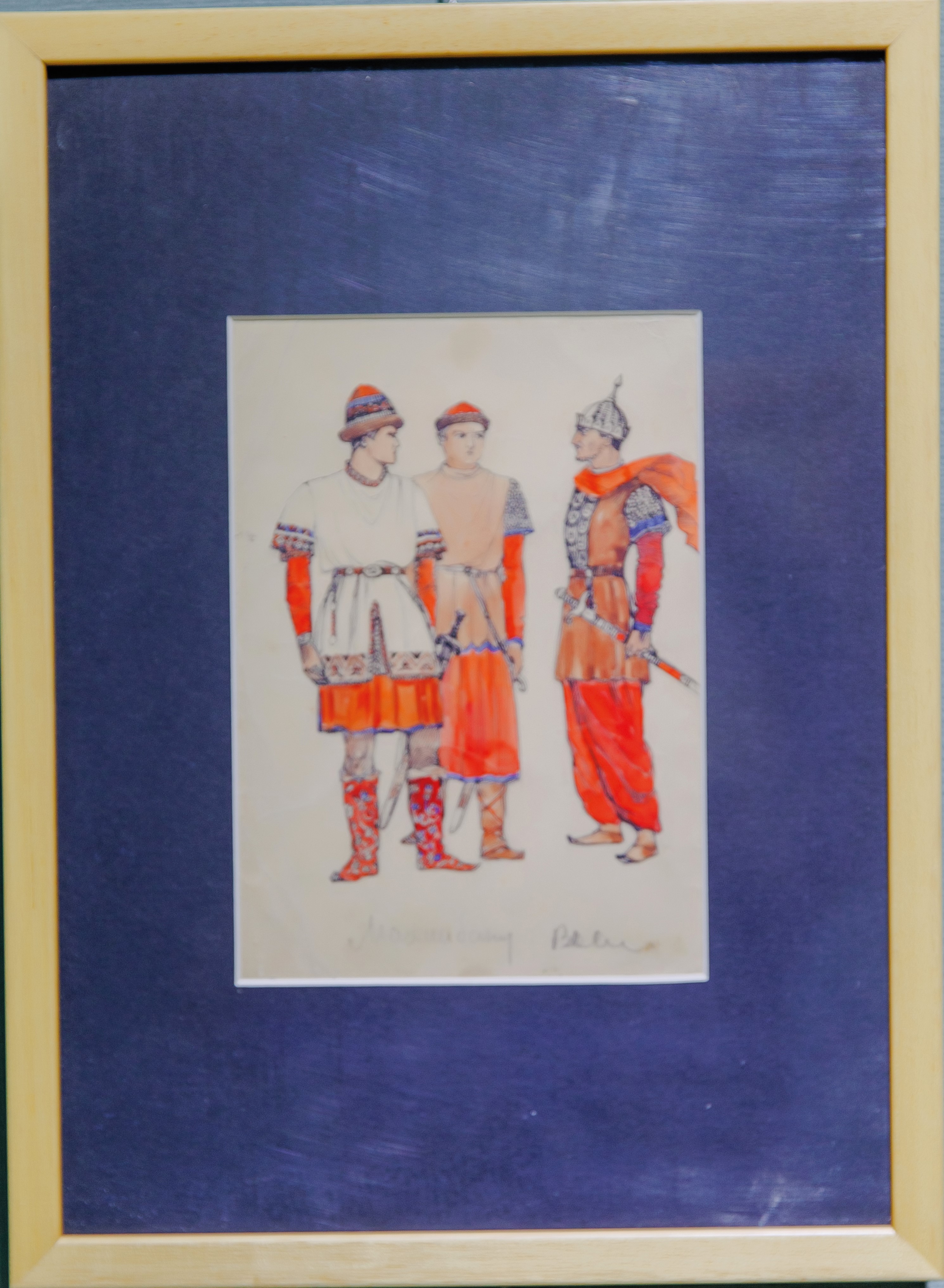 «Mahibanu. Armenian warriors». Sketch of costumes for the performance of the Uighur theater