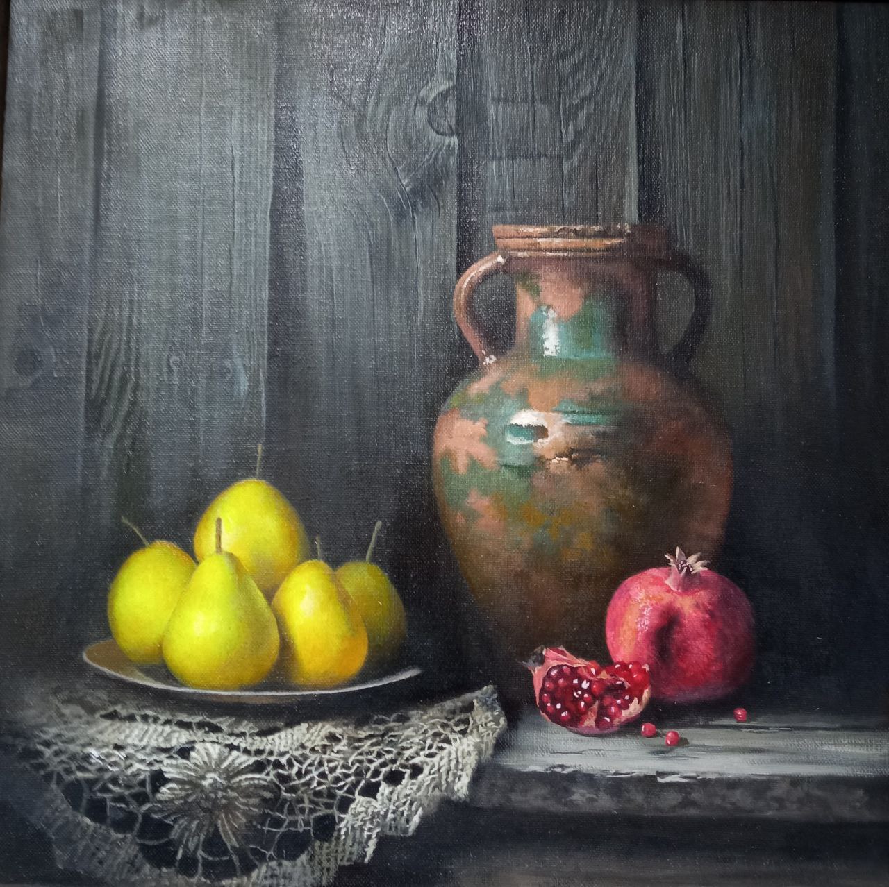 Still life with pears